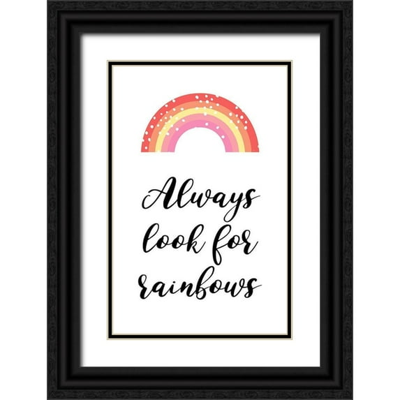 Aesthete 11x14 Black Ornate Wood Framed with Double Matting Museum Art Print Titled - Rainbows