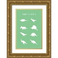 thumbnail image 1 of Aesthete 11x14 Gold Ornate Wood Framed with Double Matting Museum Art Print Titled - Dinosaurs Green, 1 of 4