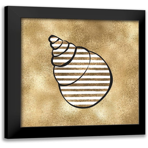 Aesthete 12x12 Black Modern Framed Museum Art Print Titled - Golde Seashell1
