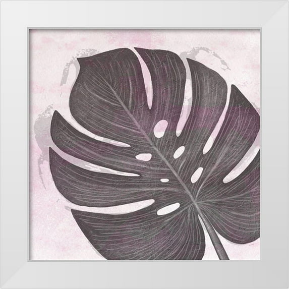 Aesthete 12x12 White Modern Wood Framed Museum Art Print Titled - Tropical Leaf Three