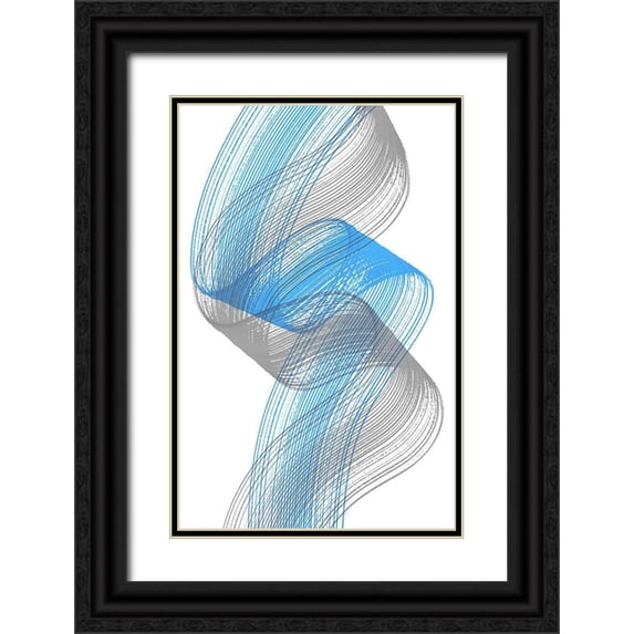 Aesthete 13x18 Black Ornate Wood Framed with Double Matting Museum Art Print Titled - Comb StrokesTwo