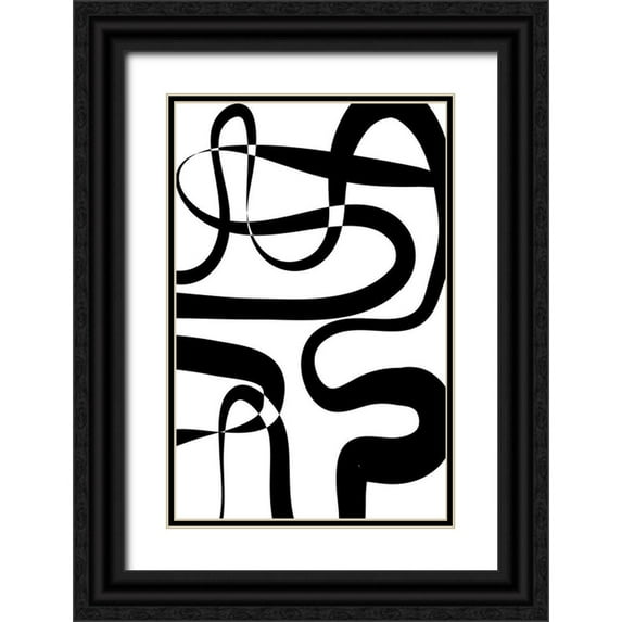 Aesthete 13x18 Black Ornate Wood Framed with Double Matting Museum Art Print Titled - Maze White