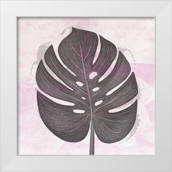 Aesthete 15x15 White Modern Wood Framed Museum Art Print Titled - Tropical Leaf One