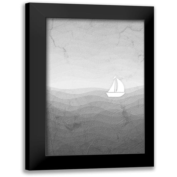 Aesthete 17x24 Black Modern Framed Museum Art Print Titled - Sea Storm Gray