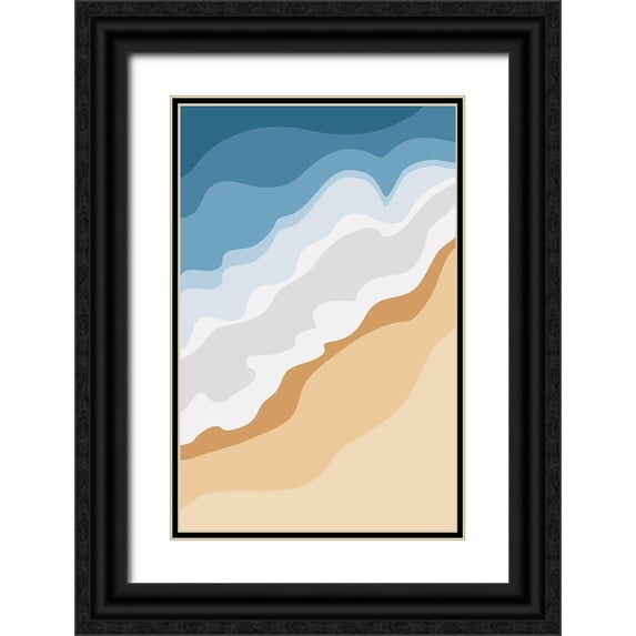 Aesthete 17x24 Black Ornate Wood Framed with Double Matting Museum Art Print Titled - The Sea