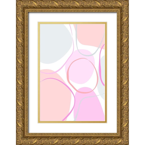 Aesthete 17x24 Gold Ornate Wood Framed with Double Matting Museum Art Print Titled - Cotton Candy Pink