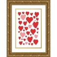 thumbnail image 1 of Aesthete 22x32 Gold Ornate Wood Framed with Double Matting Museum Art Print Titled - Hearts, 1 of 4