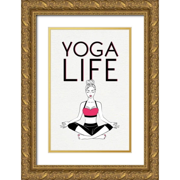 Aesthete 22x32 Gold Ornate Wood Framed with Double Matting Museum Art Print Titled - Yoga Life
