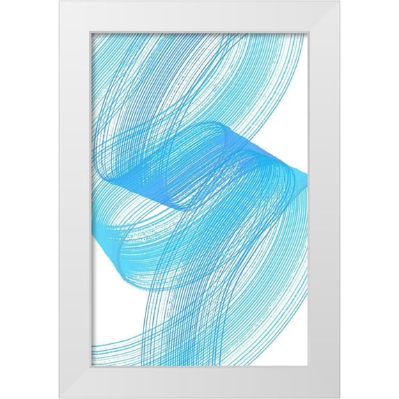 Aesthete 22x32 White Modern Wood Framed Museum Art Print Titled - Comb Strokes Three