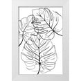thumbnail image 1 of Aesthete 22x32 White Modern Wood Framed Museum Art Print Titled - Ink Leaves, 1 of 4