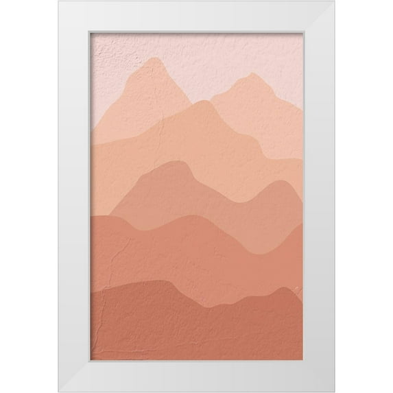 Aesthete 22x32 White Modern Wood Framed Museum Art Print Titled - Terra Mountains