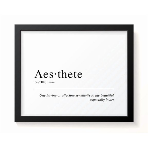 Aesthete Dictionary Definition Typographical Inspiring Inspirational Wall Art Print, Inspirational Office And Bedroom Decor