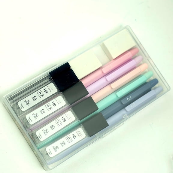 Aesthetic 0.7mm Mechanical Pencil Set 6-Pack Pastel Break-Resistant |  Break-Resistant Lead