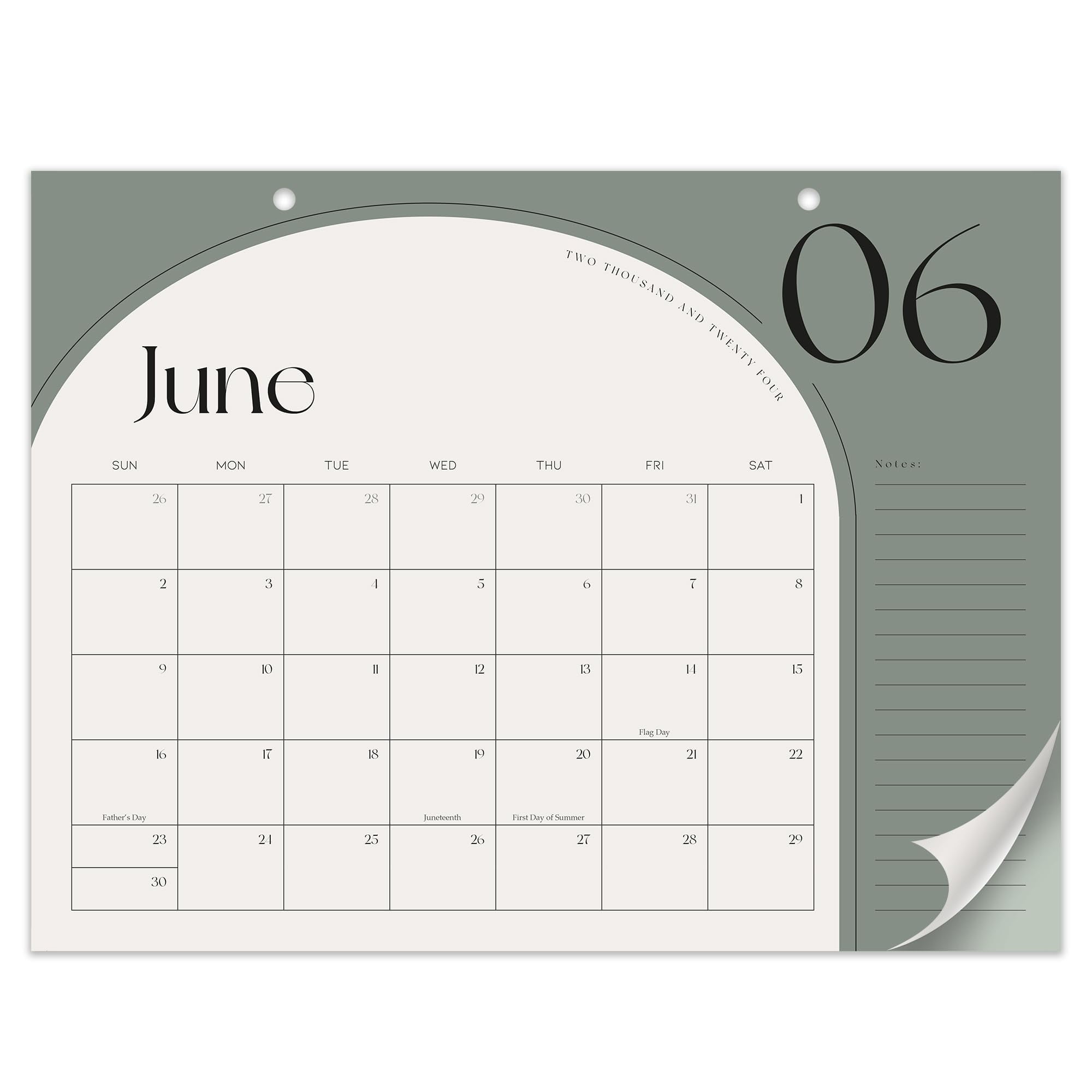 Aesthetic 2024-2025 Desk Calendar - Runs from June 2024