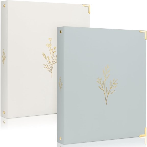 Aesthetic 3 Ring Binder Set of 2 - Sturdy 1 Inch Binder Fits Letter Sized Paper - A Cute Holder for Women or Men with Pocket Easily Organizes Your Paperwork for School, Office or Work