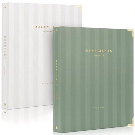 Aesthetic 3 Ring Binder Set of 2 - Sturdy 1 Inch Binder Fits Letter Sized Paper - A Cute Three Ring Holder for Women or Men with Pocket Easily Organizes Your Paperwork for School Office or Work