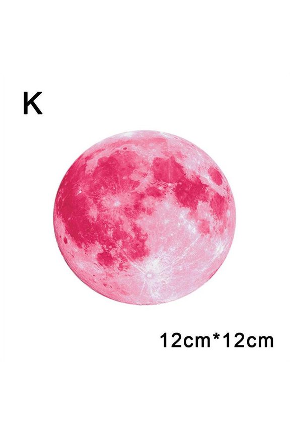 Aesthetic 3d Luminous Glow In The Dark Moon Wall Sticker Removable Decoration Fluorescent Sticker Home Room