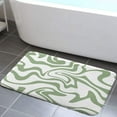 thumbnail image 1 of Aesthetic 70S Abstract Wavy Swirl Bath Rugs, Boho Sage Green Bath Mats, Aesthetic Retro Minimal Groovy Teen Girls Non Slip Bathroom Rug Accessories Shower Mat Floor Mat for Kitchen Bedroom,17X29in, 1 of 4