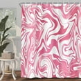 thumbnail image 1 of Aesthetic 70S Abstract Wavy Swirl Shower Curtain,Cute Pink Marble Bath Curtain, Modern Ombre Retro Boho Minimal Bathroom Accessories Groovy Teen Girls Bathroom Curtain Liner Set Hooks, 1 of 6