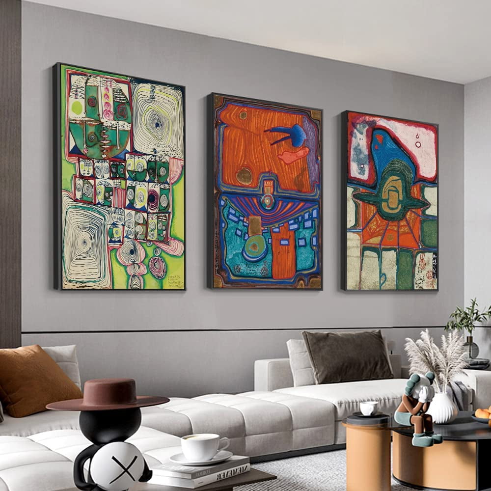 Large Abstract Canvas Wall Art Set in Multicolor