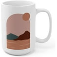 thumbnail image 1 of Aesthetic Abstract Earth Tone Landscape Ceramic Coffee Mug 15oz, 1 of 4