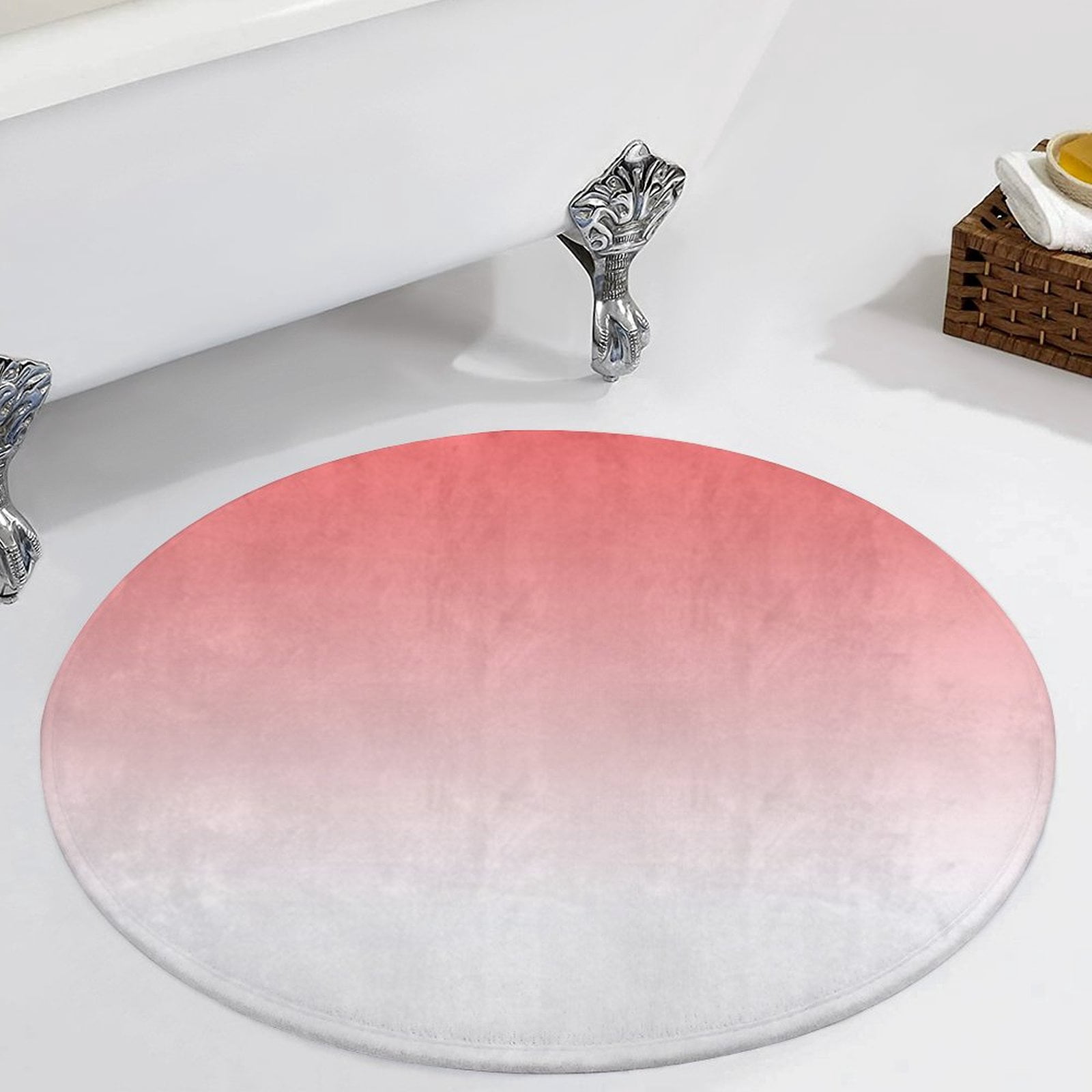Aesthetic Antique Pink And White Gradient Round Carpet Circle Rug ...