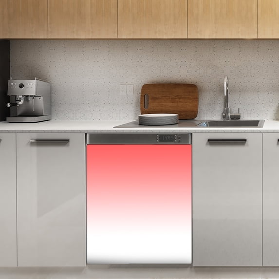 Aesthetic Antique Pink and White Gradient Dishwasher Magnet Cover Decorative Sticker for Home Cabinet Kitchen 23" x26"