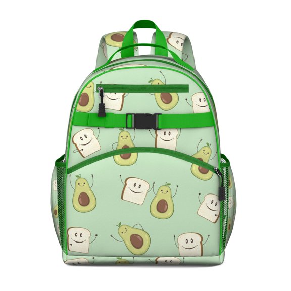 Aesthetic Avocado Illustration Travel Backpack - Waterproof & Breathable Student Bag with Side Pockets for Laptops & Books
