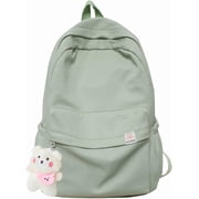 Aesthetic Backpack Cute Backpack School Supplies Laptop Bag for Women Students Solid Color