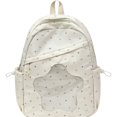 thumbnail image 1 of Aesthetic Backpack with Star Cutout Window, 15.74X12.59X5.11" Printed Casual Daypack, Clear Decor Backpack, Lightweight Commute Rucksack, Multi Pocket Storage Bag, Fashion Carry Backpack, 1 of 5