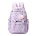 thumbnail image 1 of Aesthetic Backpack with Pendant, Star Print Laptop Backpack, Multi-layer Bookbag for Shopping Work (Purple), 1 of 8