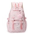 thumbnail image 1 of Aesthetic Backpack with Pendant, Star Print Laptop Backpack, Multi-layer Bookbag for Shopping Work (Pink), 1 of 7