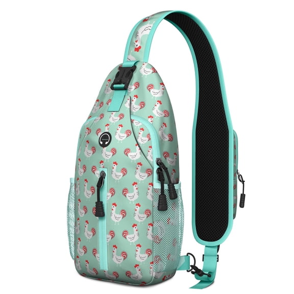 Aesthetic Bear Print Crossbody Sling Bag – Water-resistant, Anti-theft Pocket, Multi-pocket – Cute Brown and Polar Bear Pattern