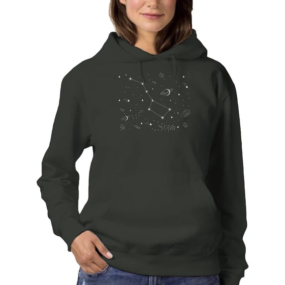 Aesthetic Big Dipper Art Hoodie Women -Image by Shutterstock, Female 5X-Large