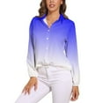 thumbnail image 1 of Aesthetic Blue And White Gradient Long Sleeve Blouse Woman Streetwear Casual Shirts Summer Oversize Woman Streetwear Clothing Birthday Present, 1 of 7