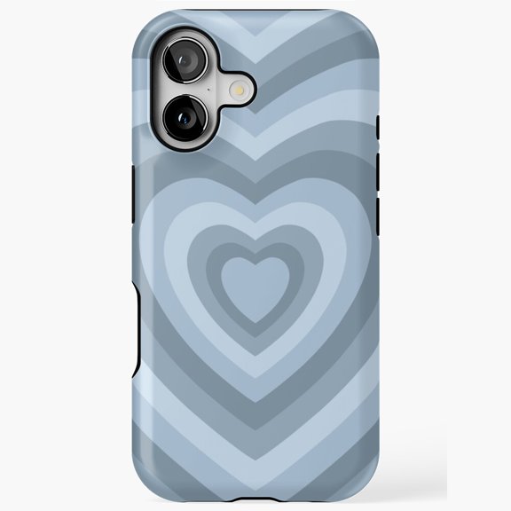 Aesthetic Blue Rainbow Hearts Cute Pattern iPhone 17 16 15 14 13 12 11 Pro Max
