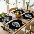 thumbnail image 1 of Aesthetic Boho Black White Floral Placemats Set of 4,Wipeable Washable Table Mats for Dining Tables, Abstract Minimalist Art Place Mats for Kitchen Event Party Tabletop Decor, 1 of 9