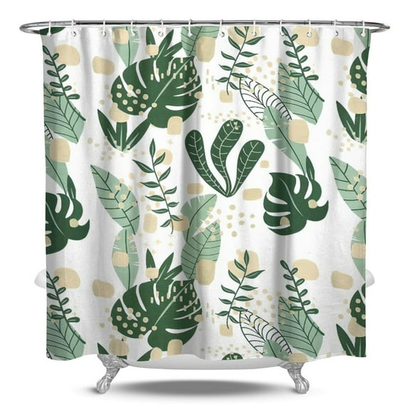 Aesthetic Botanical Floral Shower Curtain, Nature Inspired Bathroom Decor 84x72 Inch Quick-Dry Waterproof Fabric