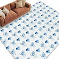 thumbnail image 1 of Aesthetic Bow Washable Area Rug 6 x 9 ft Blue Gradient Heart Bow Blue Theme, Soft Non Slip Rugs Stain Repellent Indoor Felt Carpet for Living Dining Room Bedroom Home Office, 1 of 9