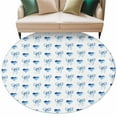 thumbnail image 1 of Aesthetic Bow Washable Round Area Rug 8 ft, Blue Gradient Heart Bow Blue Theme, Soft Non Slip Rugs Stain Repellent Indoor Felt Carpet for Living Dining Room Bedroom Home Office, 1 of 9