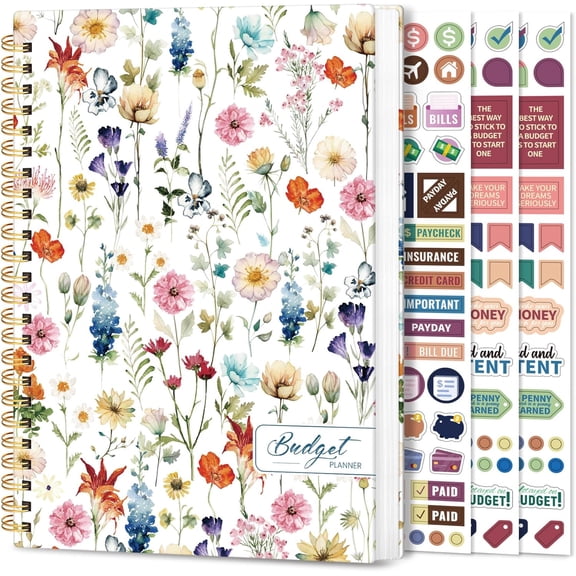 Aesthetic Budget Planner - Monthly Finance Planner with Expense Tracker, Undated Bill Organizer, Budget Notebook to Manage Your Finances, Account Budget Book - Wildflowers