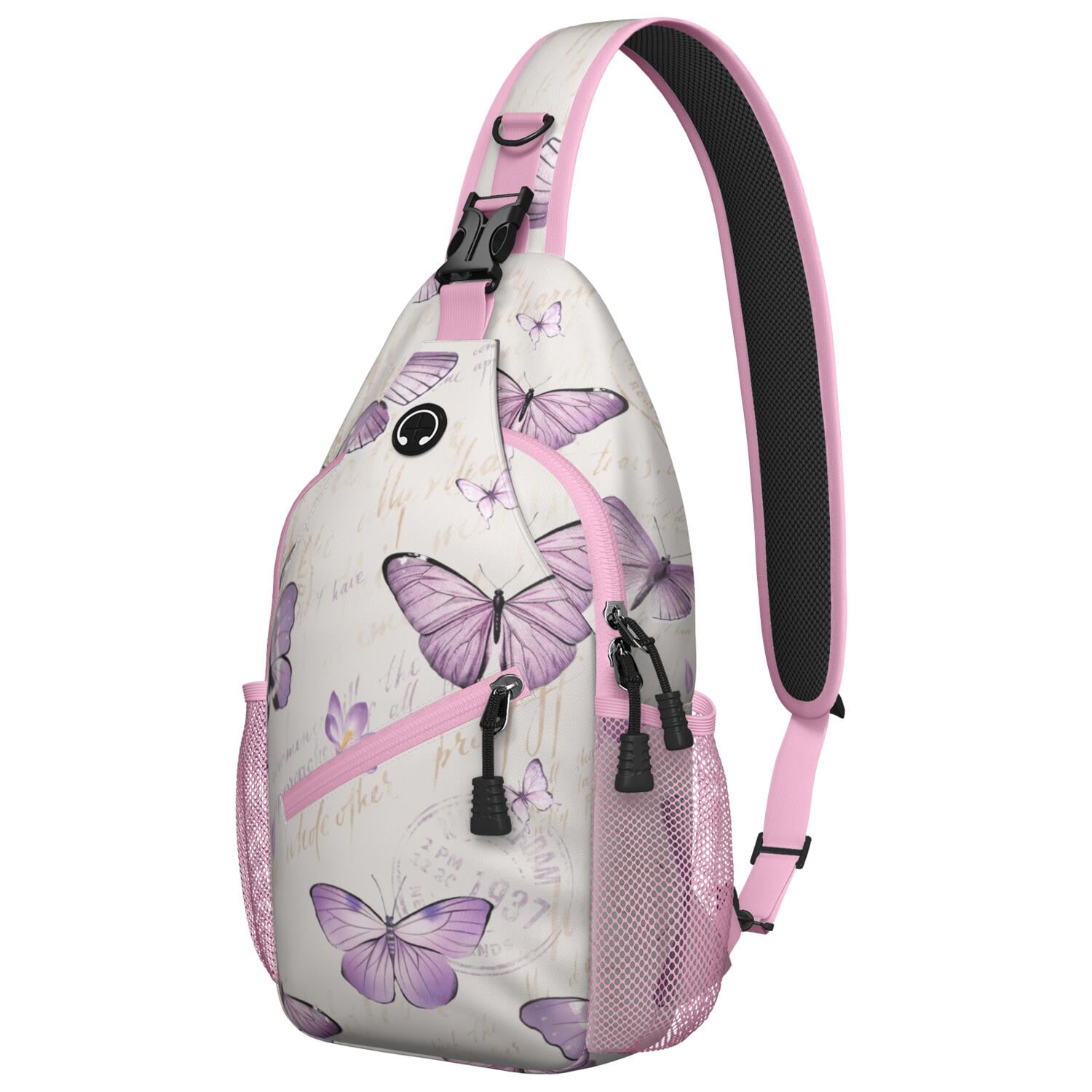 Aesthetic Butterfly Crossbody Sling Bag for Women, Colorful  display picture 3
