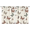 thumbnail image 1 of Aesthetic Butterfly Lovers Kitchen Curtains 2 Pack - 42x54 Inch Tier Curtains, Colorful Floral Pattern, Rod Pocket Farmhouse Style, 1 of 2
