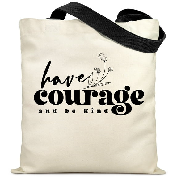 Aesthetic Canvas Tote Bag Heavy Duty Have Courage Shopping Bags for Groceries, Gifts, Women & Book Lovers