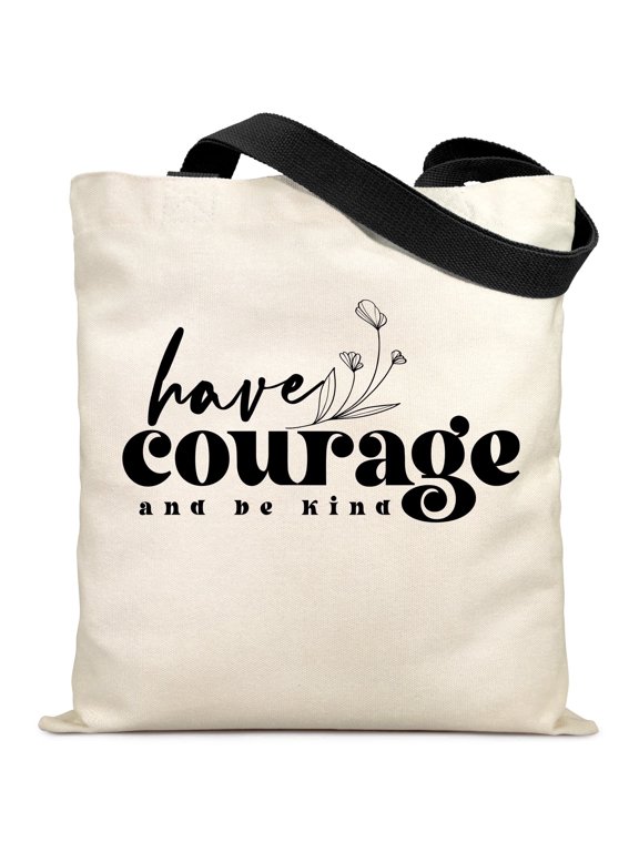 Aesthetic Canvas Tote Bag Heavy Duty Have Courage Shopping Bags for Groceries, Gifts, Women & Book Lovers