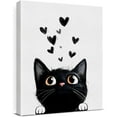 thumbnail image 1 of Aesthetic Cat Flowers Canvas Wall Art Wildflowers Cat Print Poster Framed Picture Painting for Home Living Room Bedroom Decor, 1 of 6