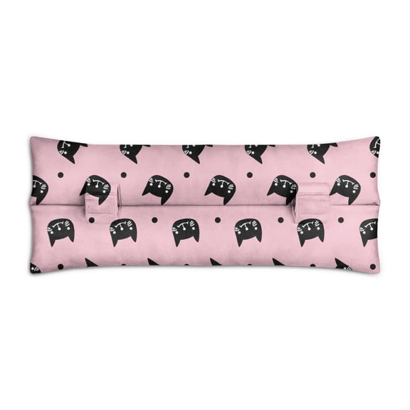Aesthetic Cat Pattern Seatbelt Cushion - Post-Surgery Mastectomy & Breast Cancer Recovery Pillow - Soft Car Travel Pad with Vintage Cat Illustration