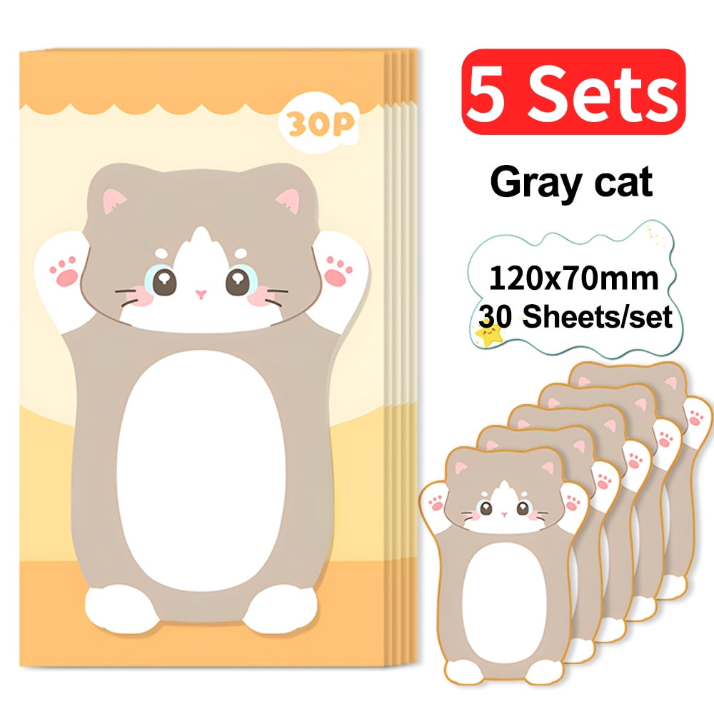 Aesthetic Cat Sticky Notes Cute Kawaii Memo Pad Funny Post Notepad ...