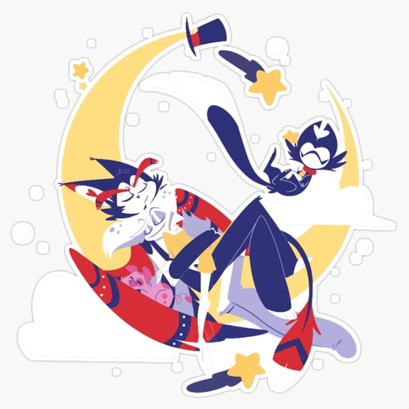 Aesthetic Celestial Fantasy Stardust Demon Sleep Moonlit Slumber Gothic Character Decal For PC Sticker