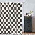 thumbnail image 1 of Aesthetic Checkerboard Grid Pattern Shower Curtain, Beige Black Modern Shower Curtain Sets Decoration 71x84 Inch with Hooks, 1 of 6